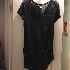 High-Low Sheer Black Shirt